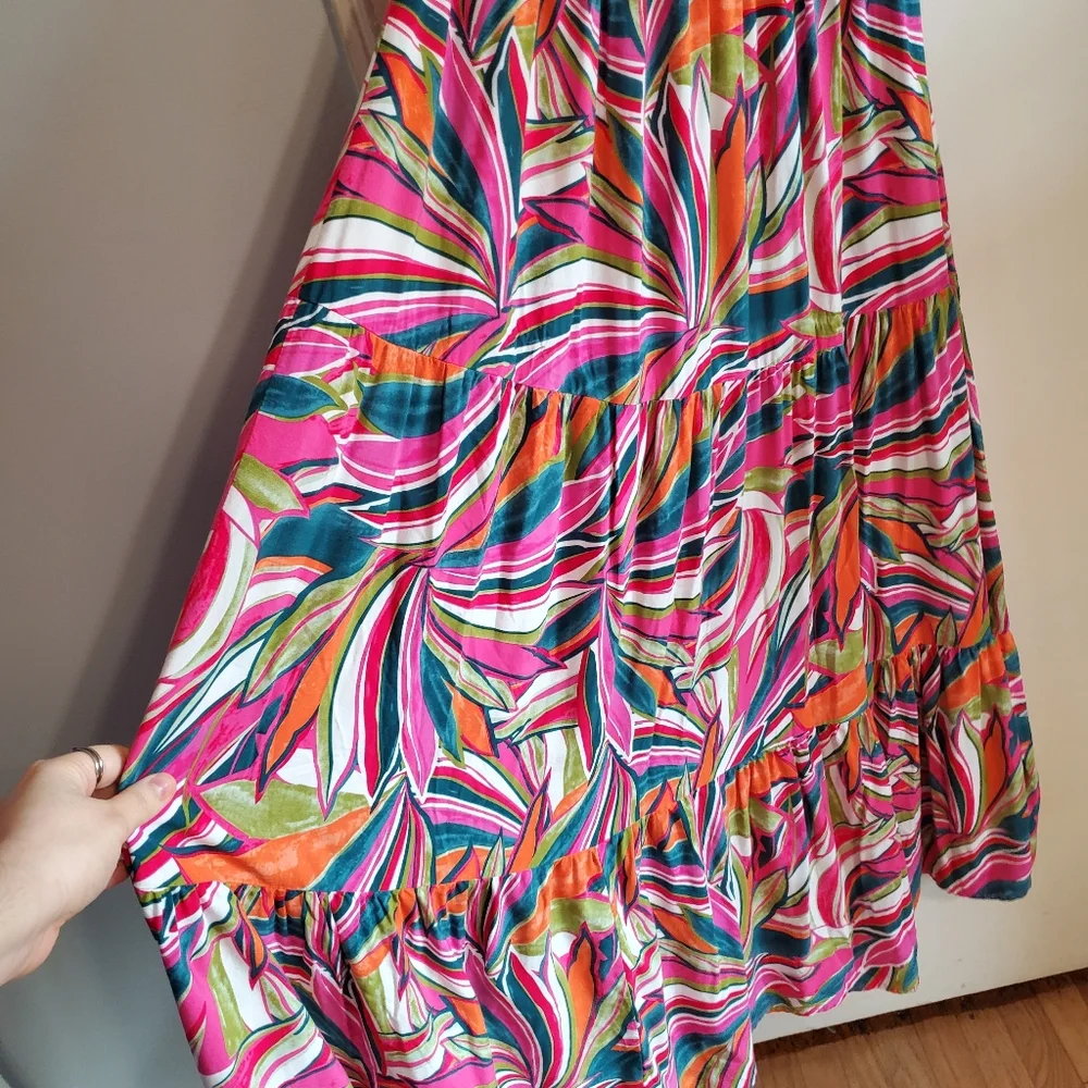 Abel The Label Kelissa One Shoulder Tiered Maxi Dress Beachy Boho Resortwear